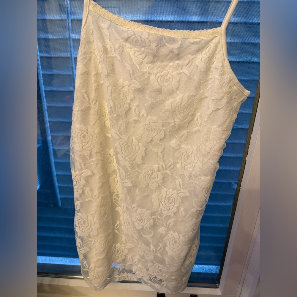 Elegant White Camisole with Lace Front Detail